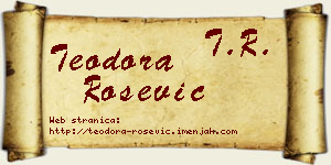 Teodora Rošević vizit kartica